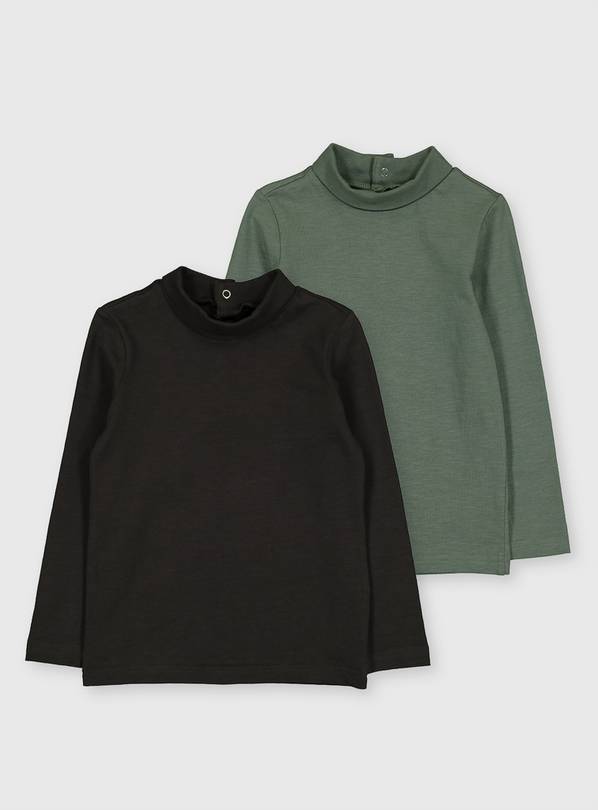 Green & Grey Roll Neck Top 2 Pack - 3-4 years